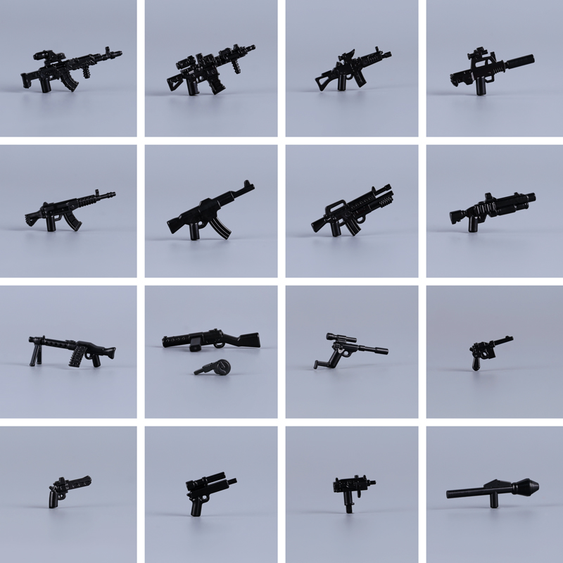 Lego Minifigure Holder - Figur Tentara Perang Militer Aksesoris Blok