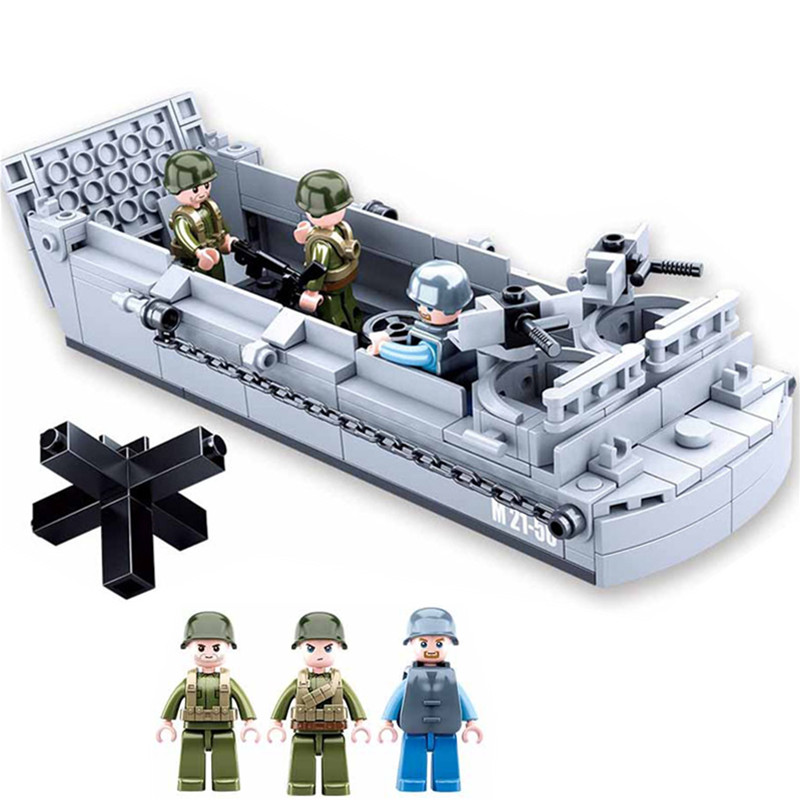 Lego Minifigure Holder - Sluban WW2 US militer Higgins pendaratan