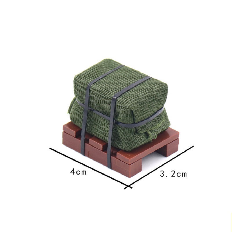 Lego Minifigure Holder - WW2 Set blok bangunan peti jatuh