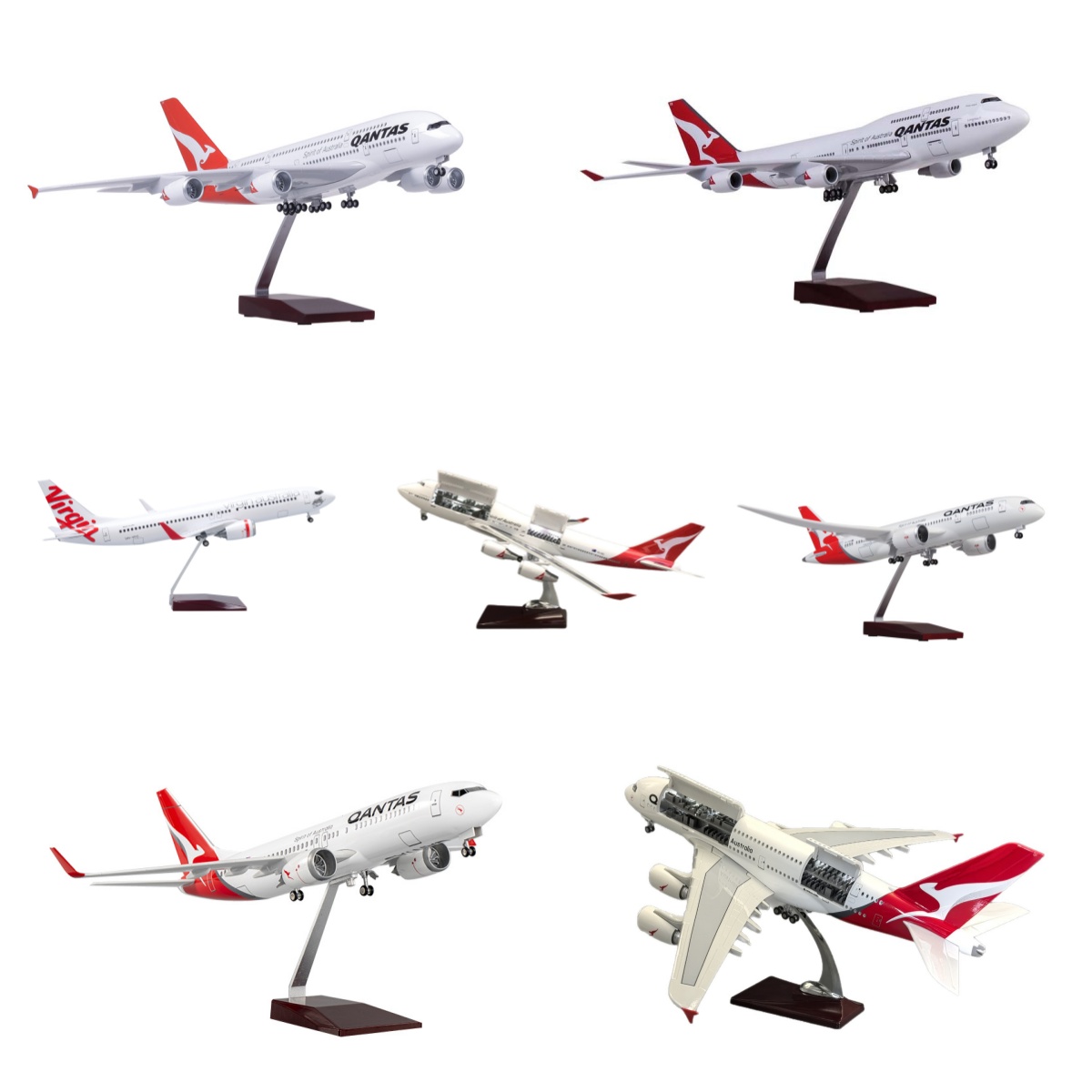 Model Airplane Plastic - Model Pesawat Resin 47cm Qantas Air