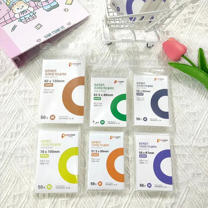 Card Penny Sleeve - 50 buah penyimpanan kartu Popcorn Kpop,